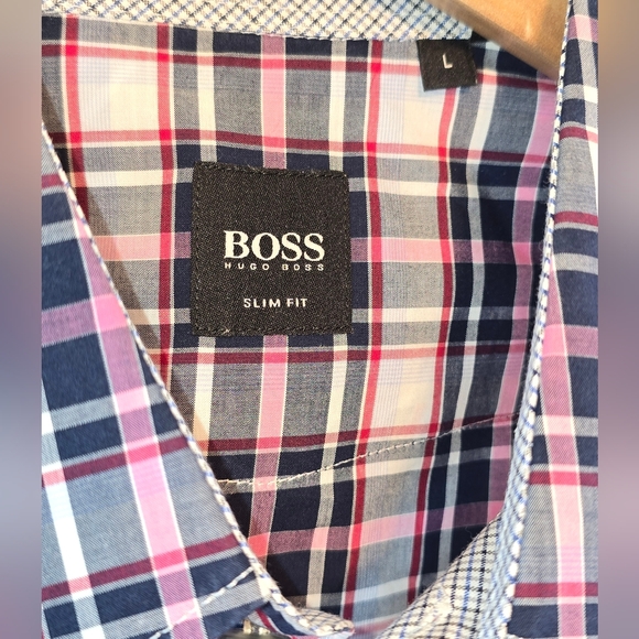 Hugo Boss Slim Fit Plaid Button-up Shirt Men's Size Large - Picture 3 of 10